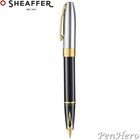 Sheaffer Legacy Glossy Black   Chrome Fountain Pen Fine W  Free Leather Pouch
