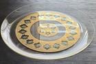 Culver Valencia Platter With Gold Filigree Overlay  Round  14 1 18 Diameter