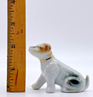 Vintage Dog Figurine Sitting  Gold Collar Mid Century Japan Glossy 2 In X 3in-a8