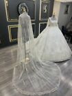 Bridal Veil Mantilla Beaded Rhinestones Beads Pearl Free Ship