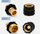 Morvat Brass Quick Hose Connector  Easily Add Attachments To Garden Hose  6 Pack