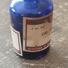 Rare Antique Cobalt Blue Medicine Bottle Oil Hemlock Dodge   Olcott Apothecary