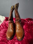 Tony Lama Western Boots  vm2955 7 1 2  d  Bull Leather Med  Toe Free Shipping 
