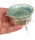 Roman Glass Silver Ancient 200 B c  Patina Greenish Rare Fragment Archaeological
