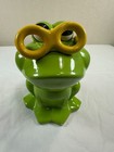 Green Frog Coin Bank With Yellow Glasses