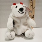 Vintage 1997 Coca-cola Collectible Bean Bag Plush 6  Polar Bear In Bow  0105 Nwt