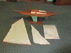 Authentic Models Wood Display Sail Boat Pond Cruiser Blue 23 1 2 Inches Am