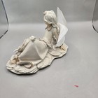 Vtg Fairy Figurine W Mesh Wings Resin Fairy Garden Statue Flowers   Butterflies