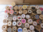 Lot Of 100 Vtg Empty Wooden Thread Spools Mixed Brands And Sizes