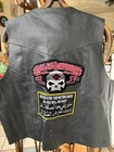 Jr Leather Motorcycle Vest Sz 48 With Harley Davidson   Military Patches