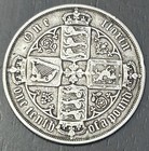 1887 Uk Queen Victoria Gothic Florin Two Shillings Silver  925