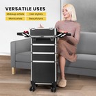 4 In 1 Rolling Aluminum Makeup Train Case Salon Cosmetic Trolley Organizer Box