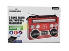 Supersonic Red Portable Retro Am fm sw 3-band Radio With Bluetooth Boombox