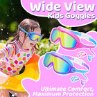 2-pack Kids Swim Goggles Anti-fog Leak-proof W  Attached Earplugs   Nose Clip Uv