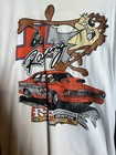 Looney Tunes Taz Racing Cotton T-shirt With Graphic Of Taz Driving Size L