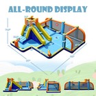 Giant Soccer-themed Inflatable Water Slide Bouncer W  Splash Pool Without Blower