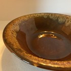 Vintage Brown Drip Glaze Large Pottery Serving Bowl