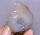 4cm Old Chinese Hongshan Culture Agate Carved Yu Pig Dragon Hook Amulet Pendant