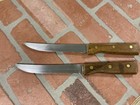  4  Vintage Tramontina Knives Serrated Inox Brazil Wood Handle Knife Set