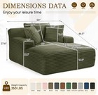 66 5  Chaise Lounge Chair Indoor Corduroy Couch Oversized Boneless Plush Sofa