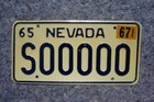1967 Nevada Sample License Plate - Nice Quality