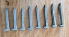  8 Vintage Railroad Spikes nails  Rust Removed  Knife Forging  Crafts 