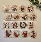 16 Vintage Style Christmas Stickers retro Style Christmas Stickers Labels Seals