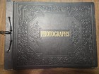 Vintage Photo Album Scrapbook  Tie Bound  Cursive Writing Inside  1940s 
