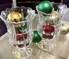 Block Czech Vintage 2000 Cut Crystal 2-pc Tulip Garden Hurricane Candle Holders