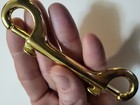 Solid Brass Bolt Action Double Snap Hook  43 4  Length  Marine Grade  Scuba Clip