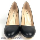 Womens Round Toe High Heel Pumps Black Block Heel Ladies Work Career Heels Shoes
