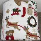 Pottery Barn Kids Holiday Teddy Bears Quilt  Full queen   Reversible Holiday