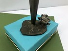 Vintage 1979 Enesco Brass Metal Frog Lilypad Bud Flower Vase Solid Heavy