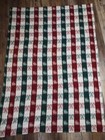 Holiday Red Green Plaid Tablecloth Christmas Candy Cane Santa Sleigh 90x68 Read