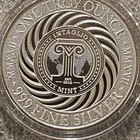 Dulce Periculum 1 Oz  999 Silver Skull Latin Danger Is Sweet Crossed Pistols New