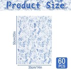 60 Sheets Gift Wrapping Tissue Paper Bulk  Vintage Blue Floral Tissue Paper For