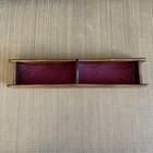 Vintage Wooden Poker Chip Caddy Holder Rack Tray Red Felt 2 Compartment Mcm
