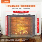 48 x30 2  Fireplace Screen 3-panel Iron Mesh Spark Guard Vintage Black