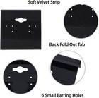 100 Black Earring Display Cards 2x2in Jewelry Holder Tags With Velvet