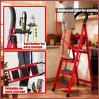 500lb Folding Steel Step Ladder Wide Anti-slip Treads Handrail 5 Stepladder