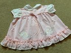 Vintage 1980s Pink Babydoll Dress Baby Girls Ditzy Floral Party Frock Infant