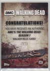 2017 Topps The Walking Dead Season 7 Walkers Relic Walkers  r-w4 10k8
