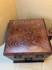 Japanese Vintage Wood Sewing Box Haribako Chest 3 Drawers With Ruler F s Used