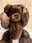 Real Fur 16   Jointed Teddy Bear      Artist Handmade Rare  Made Of Real Mink Fur 