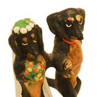 Austrian Cold-painted Bronze Dachshund Bride   Groom Wedding Figurine Miniature