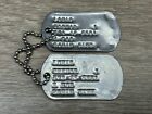 Vintage Notched Dog Tags Genuine Military Issue Stainless Steel Keychain