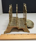 Vintage Brass Letter Holder Mail Organizer Desk Decor Victorian Art Nouveau