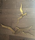 Vtg Brass Seagulls Wall Art Hanging Mcm Bird Flying 25    15 5    Mid Century Modern