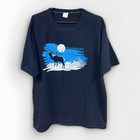 Vintage Yellowstone National Park Souvenir T Shirt Elk Moon Black Xl