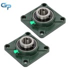 2 Pc Ucf 207-20 Pillow Block Bearing Self-aligning 4-bolt Solid Base 1-1 4  Bore